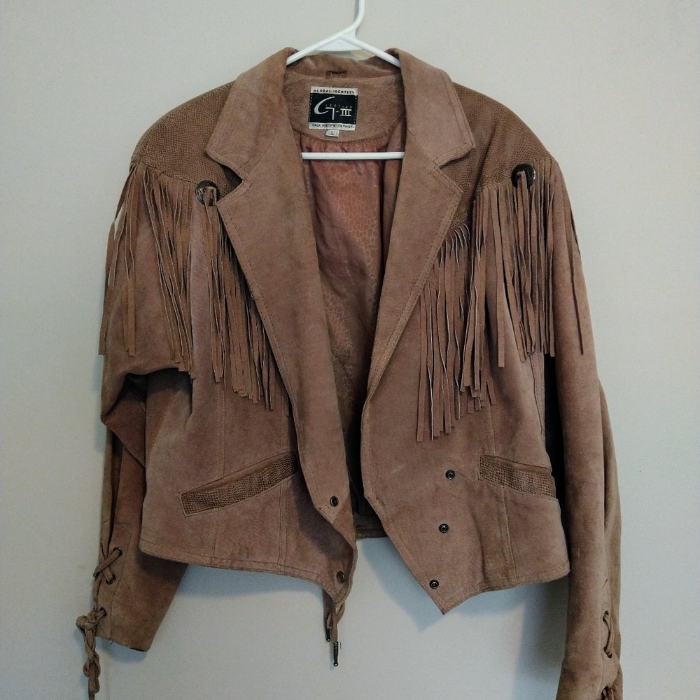 Taupe suede 1980's jacket size large